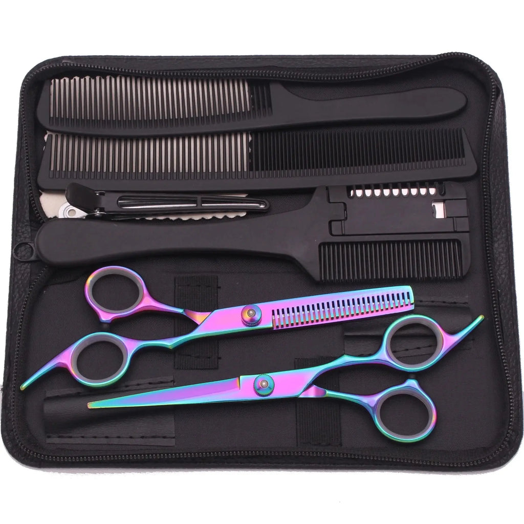 6.0'' Hair Scissors Professional Cutting Shears Thinning Hairdressing Haircut Comb Razors Sets Salon Barber & Home Dropshipping Professional Hair Scissors Store