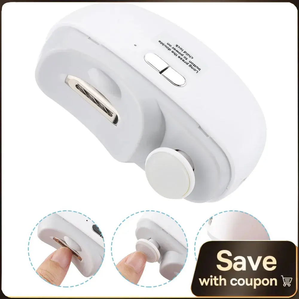 Electric Nail Clippers Automatic Anicure Trimmer With Light Adult Baby Fingernail Toe Scissors Pedicure Polishing Nails Cutter Ms.Dear Official Store