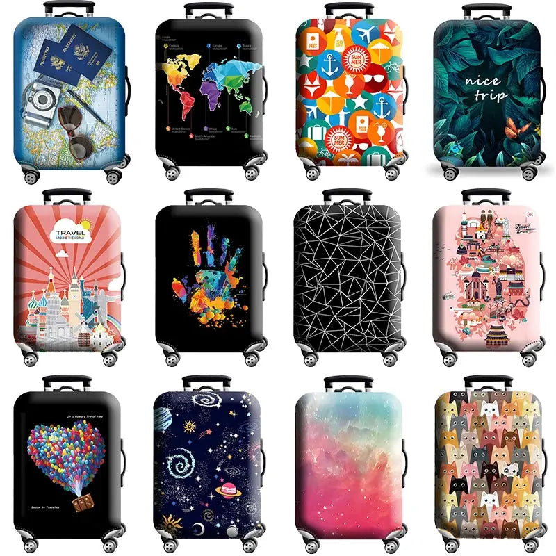 Luggage Cover Stretch Fabric Suitcase Protector Baggage Dust Case Cover Suitable for18-32 Inch Suitcase Case Travel Organizer QUEENSHOW Bag Store