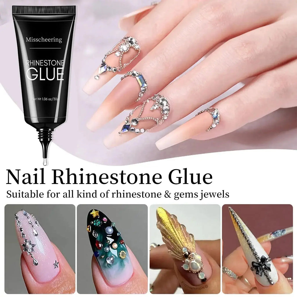 30g Nail Rhinestone Glue for Nails Super Strong Gel Nail Glue for Nail Charm 3D Nails Bling Gel Decoration Gem Nail Art Diamonds Misscheering Official Store