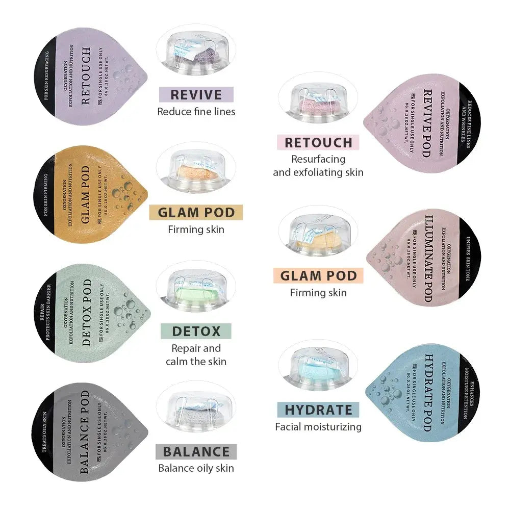 Glam Pod For Aqua Facial Machine CO2 Pods For Bubble Facial Beauty Machine Revive Pods co2 Capsule Gels Facial SPA Skin Clean Foreverlily Korea Store