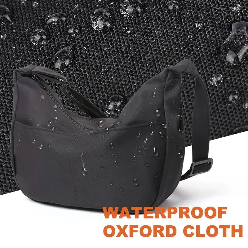 MOYYI Light Weight Minimalism Hobo Crossbody Bag Men Women Fashion Thin Banana Crescent Shoulder Bag Nylon Cross Body iPad Bag MOYYI Official Store