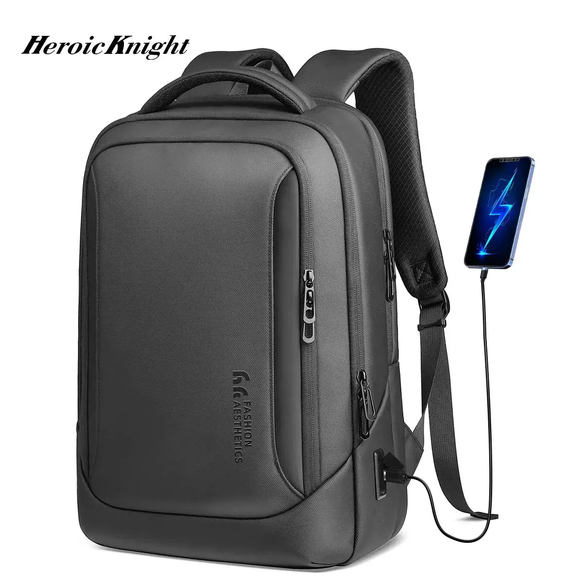 Heroic Knight Multifunctional Men's Backpack 15.6" Laptop Backpack Waterproof Large Capacity Work Travel Backpack with USB Port Heroic knight Official Store
