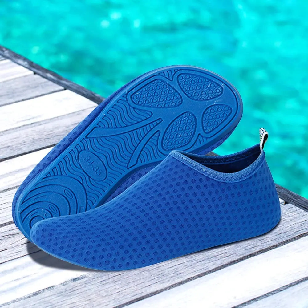 Water Shoes Rubber Sole Mesh Hole Quick Dry Diving Shoes Unisex Beach Swimming Diving Socks Non-Slip Seaside Surfing Adult Kids Sportwear Party Store