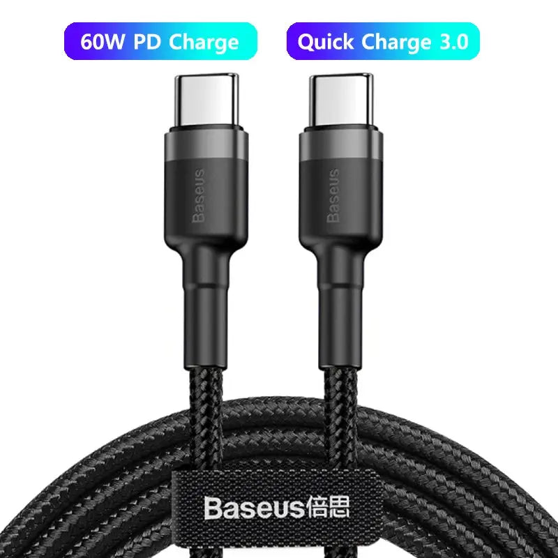 Baseus 100W/5A USB C To USB Type C Cable For iPhone 16 15 PD Fast Charging Charger Cord For Macbook Samsung Xiaomi Type-C Cable BASEUS Flagship Store