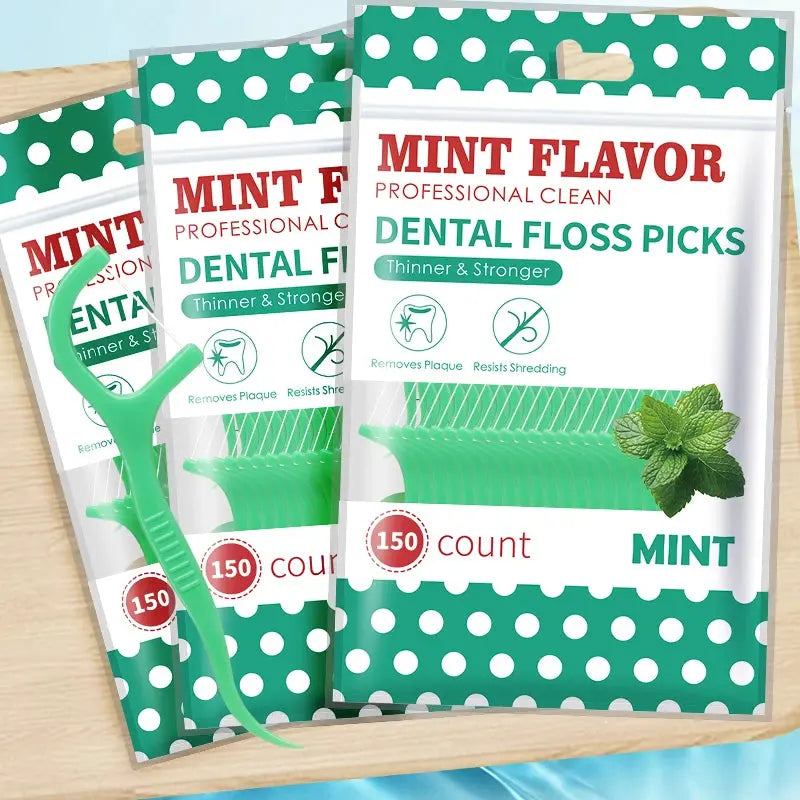 Mint dental floss stick - home portable disposable care dental floss stick - oral care - deep cleaning - interdental cleaning pr Shop1102814628 Store