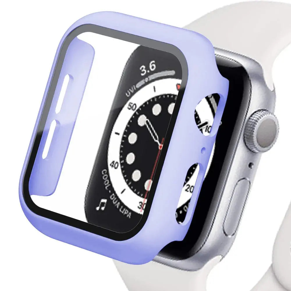Tempered Glass+cover For Apple Watch Accessories 45mm 41mm 44mm 40mm 42mm Screen Protector Apple watch Case serie 9 4 5 6 SE 7 8 IWatch Bands Store