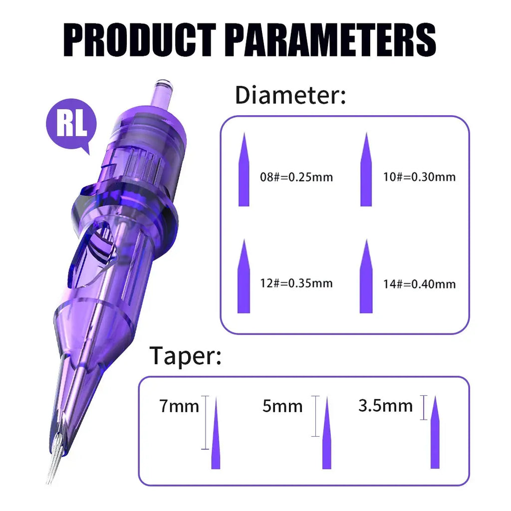 Mast Pro Tattoo Cartridge Needles RL Disposable Round Liner Universal Tattoo Cartridges 0.18/0.25/0.30/0.35/0.40mm Needles MAST TATTOO Official Store