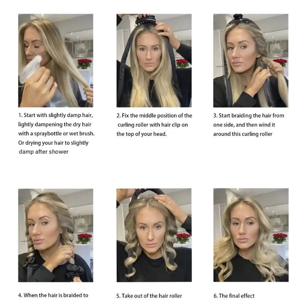 Heatless Curling Rod Headband No Heat Silk Curls Ribbon Hair Rollers Sleeping Soft Headband Lazy Hair Curlers Hair Styling Tools Healthy feet Tools Store