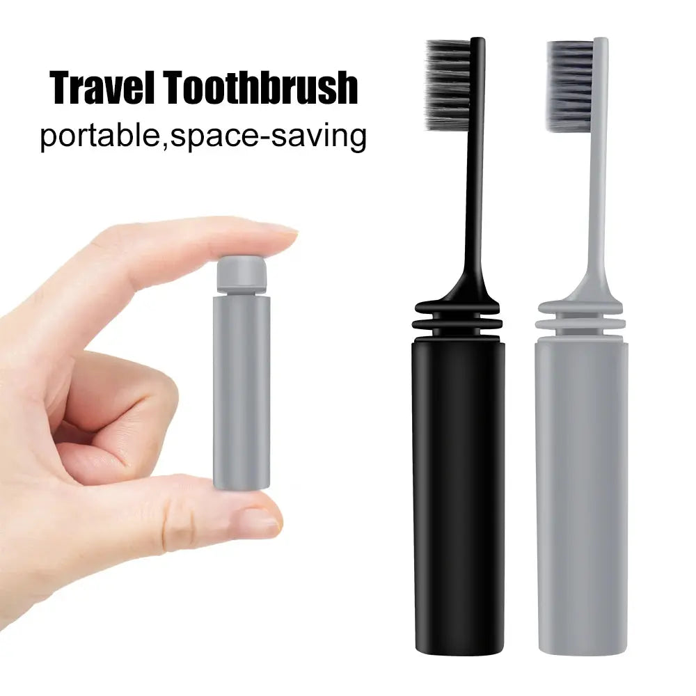 Travel Toothbrush Outdoor Camping Portable Folding Small Tooth Brush Traveling Toothbrushes for Adults Teeth Brushes Kingubznis Choice Store