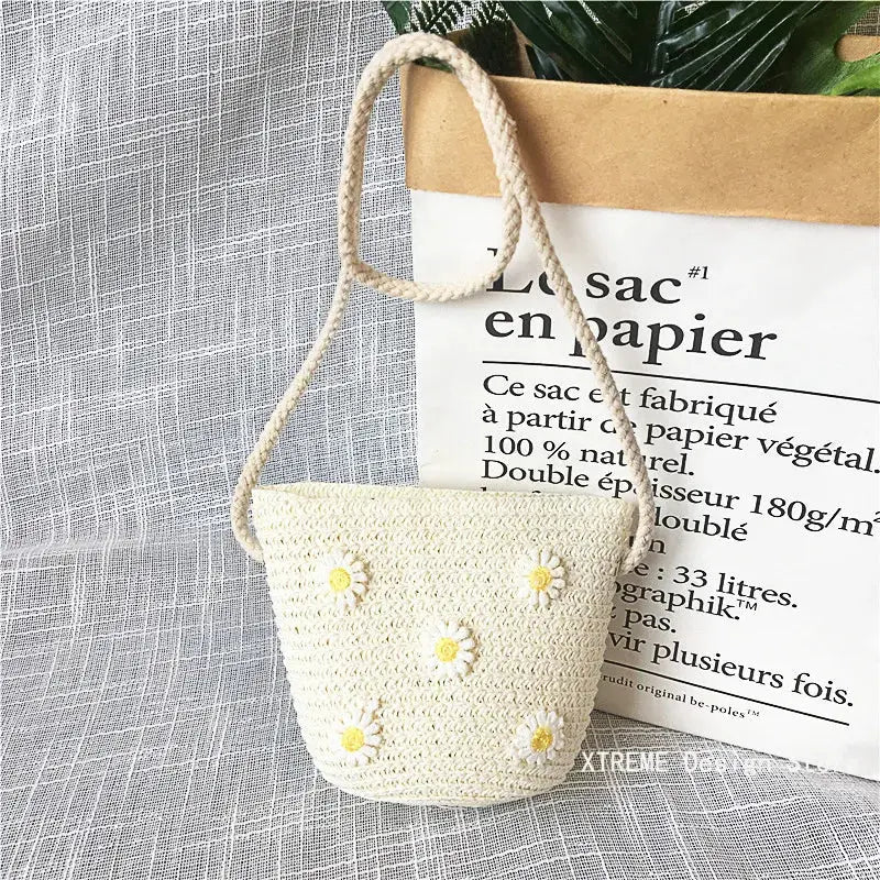 Summer Children's Straw Woven Messenger Bag Lovely Girls Small Coin Purse Handbags Baby Kids Mini Shoulder Bags Princess Wallet XTREME Design Store