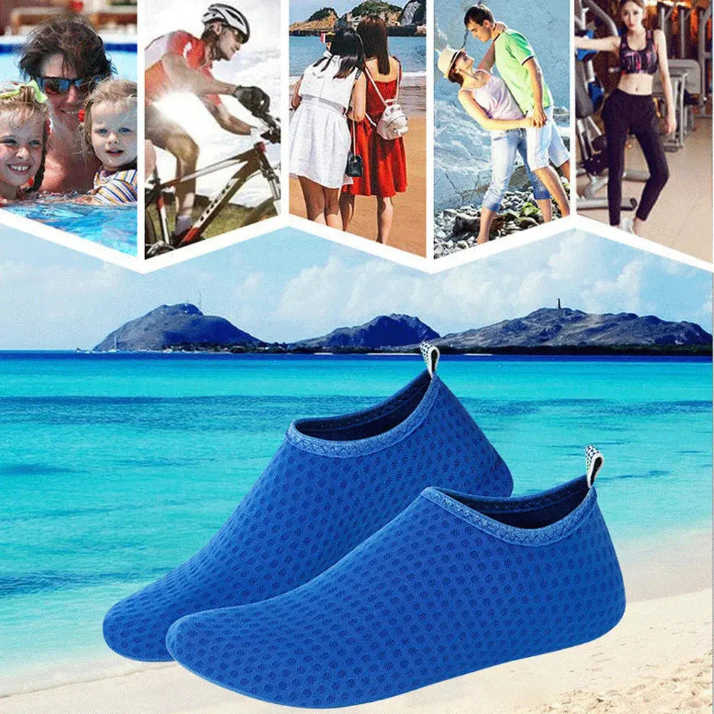 Water Shoes Rubber Sole Mesh Hole Quick Dry Diving Shoes Unisex Beach Swimming Diving Socks Non-Slip Seaside Surfing Adult Kids Sportwear Party Store