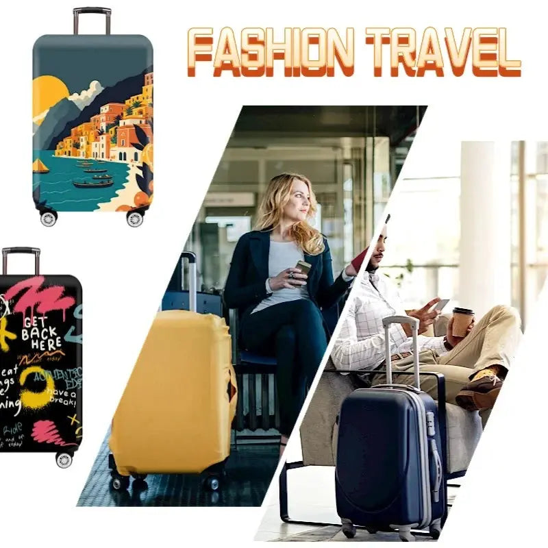 Luggage Cover Stretch Fabric Suitcase Protector Baggage Dust Case Cover Suitable for18-32 Inch Suitcase Case Travel Organizer QUEENSHOW Bag Store