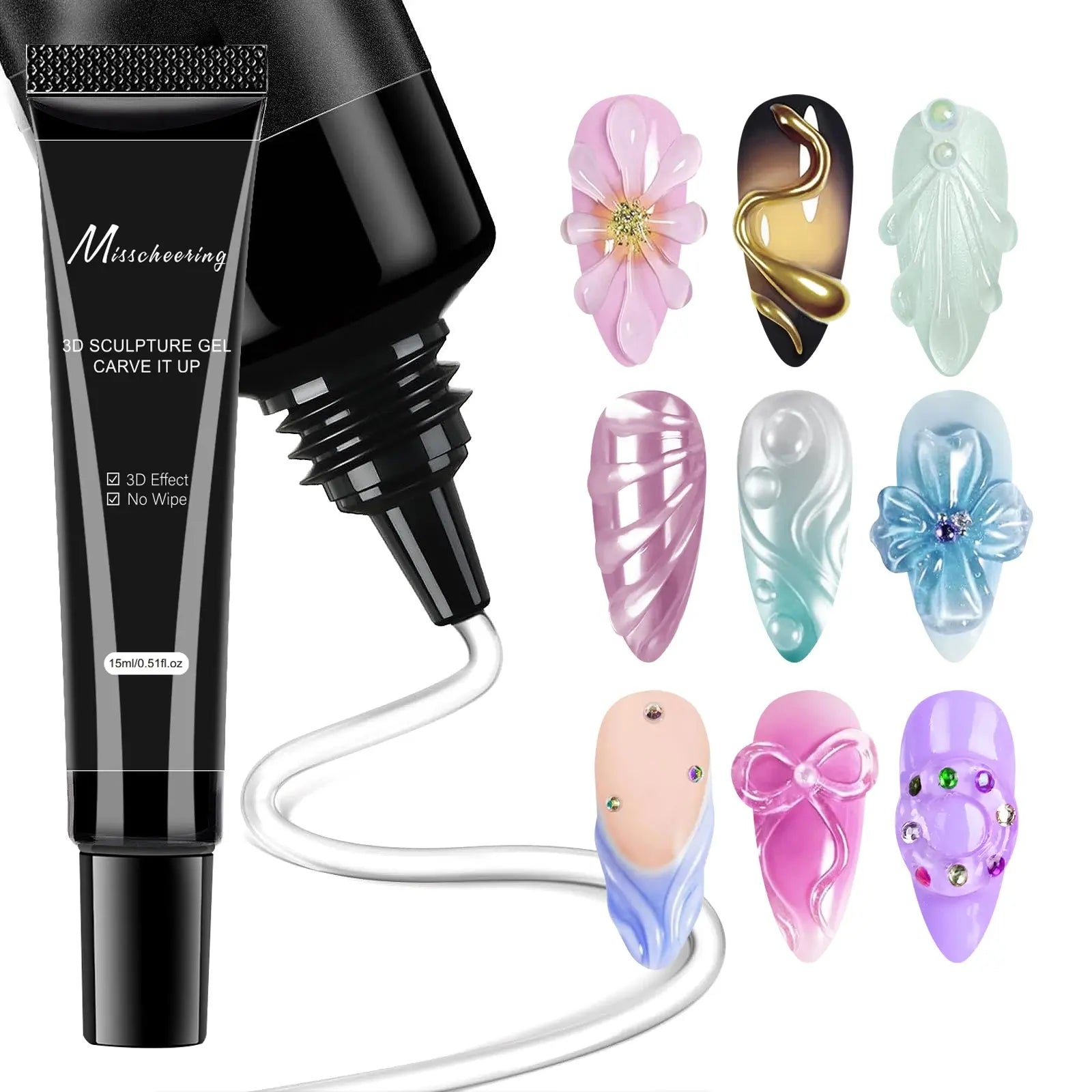 30g Nail Rhinestone Glue for Nails Super Strong Gel Nail Glue for Nail Charm 3D Nails Bling Gel Decoration Gem Nail Art Diamonds Misscheering Official Store