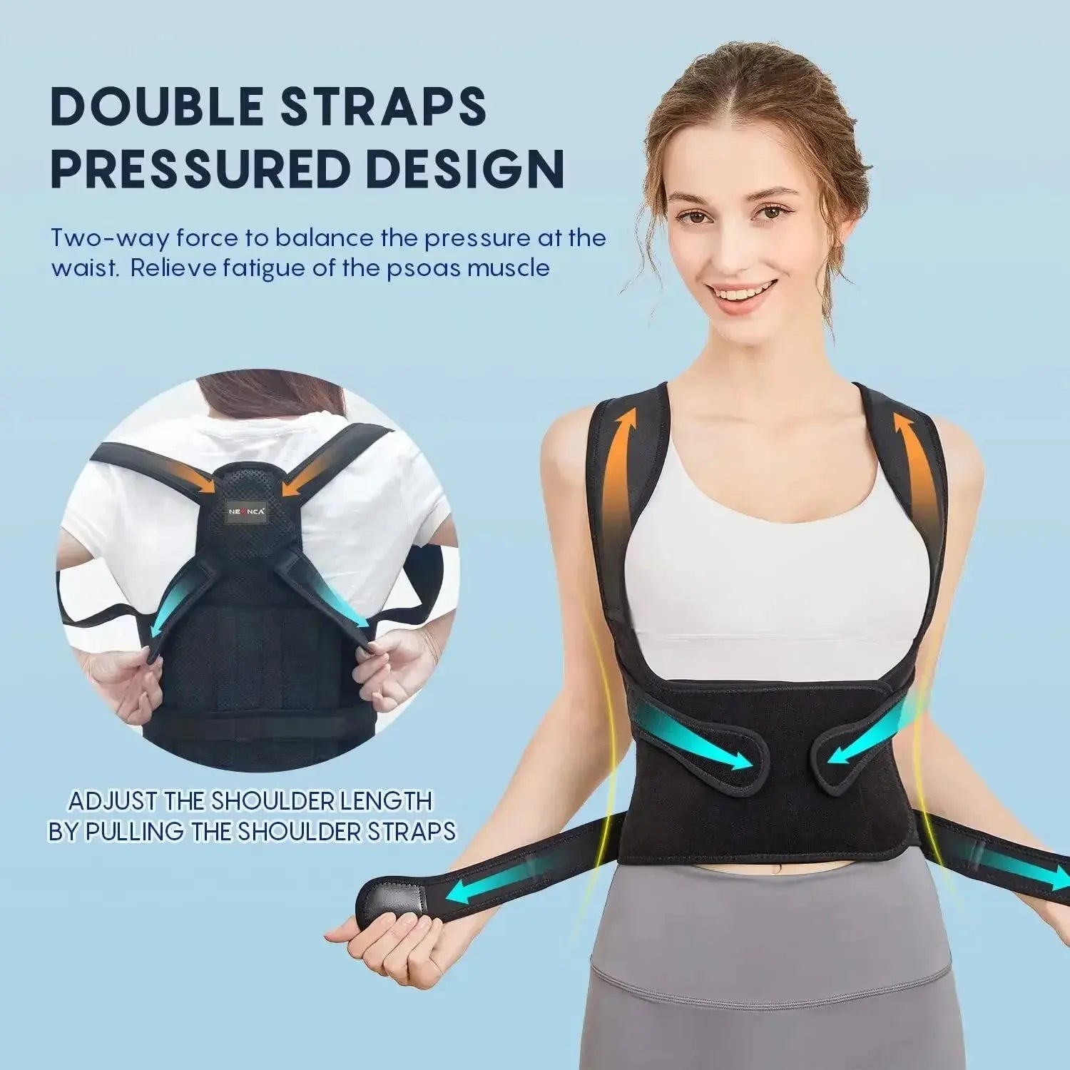 Posture Corrector Back Orthopedic Straps for Men and Women Fully Adjustable Spinal Brace Comfortable Effective Upper Back Brace Vaiquela Wholesale Store