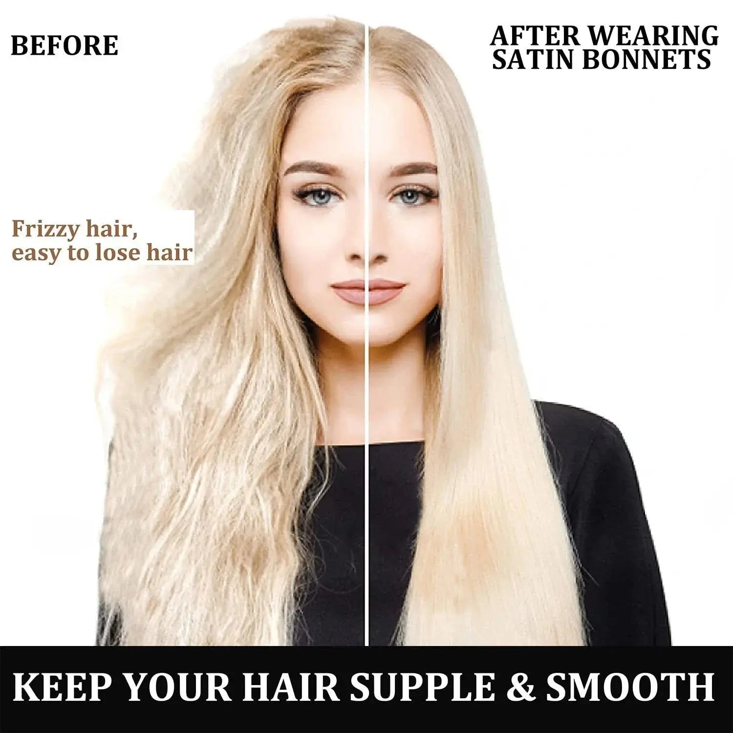 Women Satin Bonnet Hair Bonnet for Sleeping Hair Care Silk Bonnets Solid Wide-brimmed Sleeping Hat with Elastic Soft Band Aexfer Store