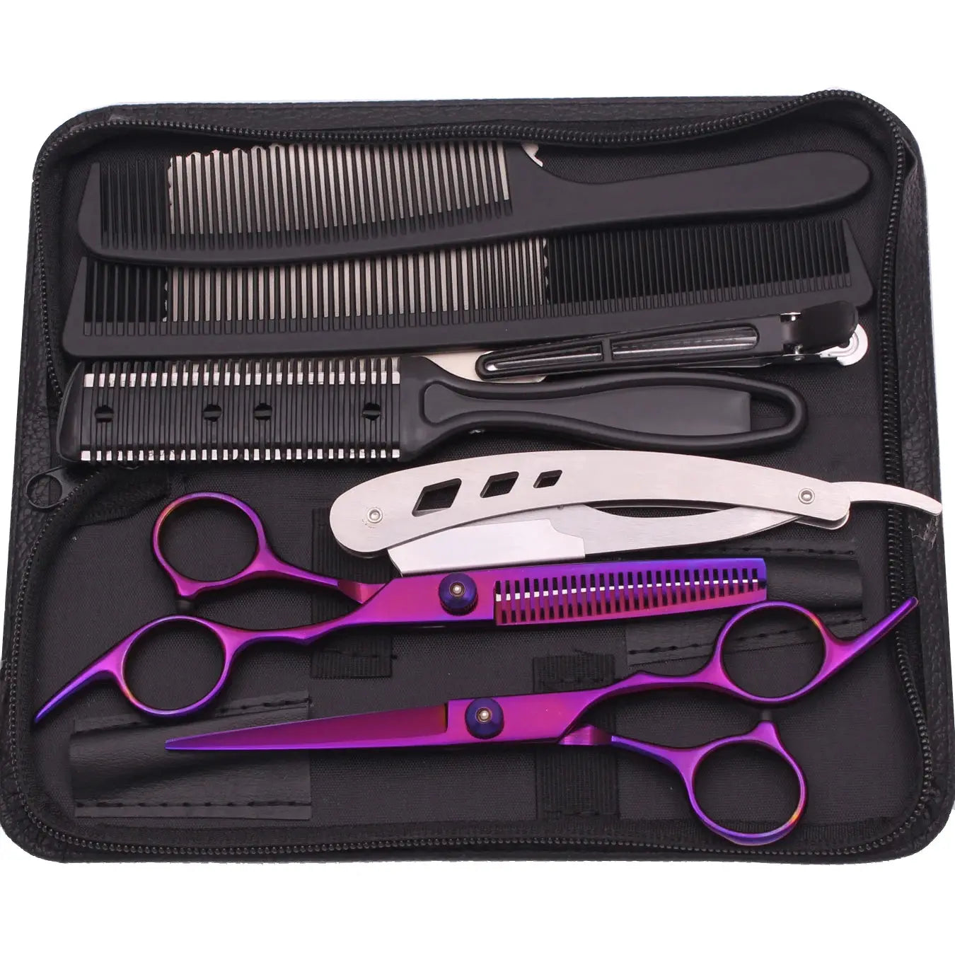 6.0'' Hair Scissors Professional Cutting Shears Thinning Hairdressing Haircut Comb Razors Sets Salon Barber & Home Dropshipping Professional Hair Scissors Store