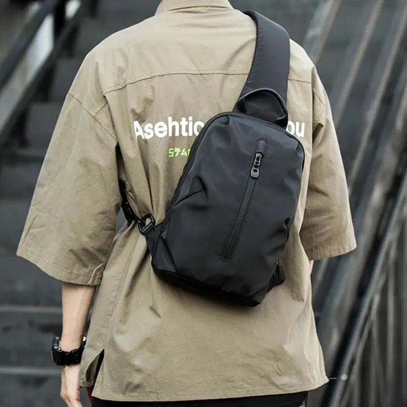 MOYYI Simple Fashion Waterproof Nylon Man Sling Bag Best Lightweight Crossbody Chest Bag Women Sport Travel One Shoulder Bag MOYYI Official Store