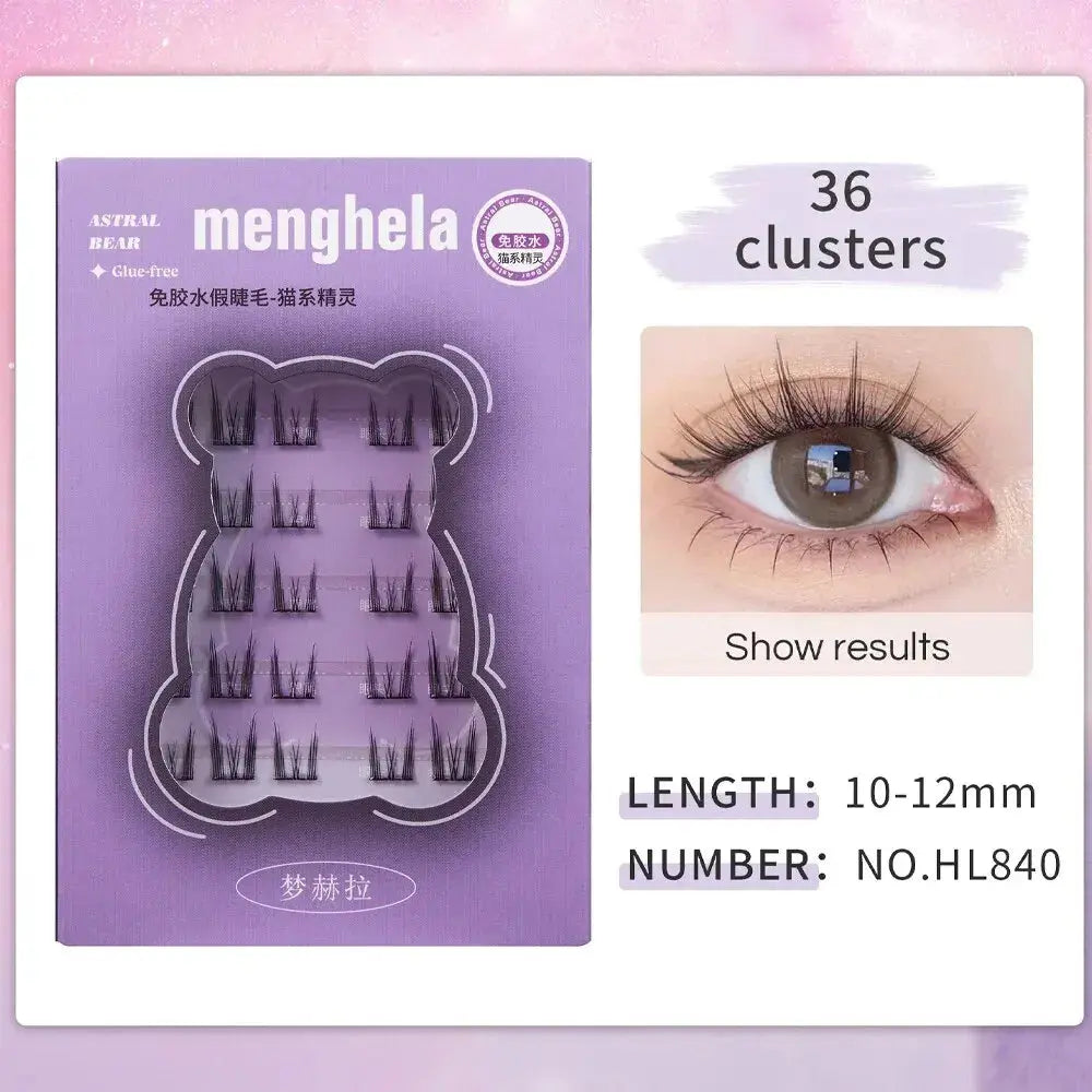 Fairy Glue-free False Eyelashes Easy To Rebound No Need To Remove Segmented Thin Stems Suitable For Novice DIY MENGHELA Eyelashe Gege Bear Cosmetics Store