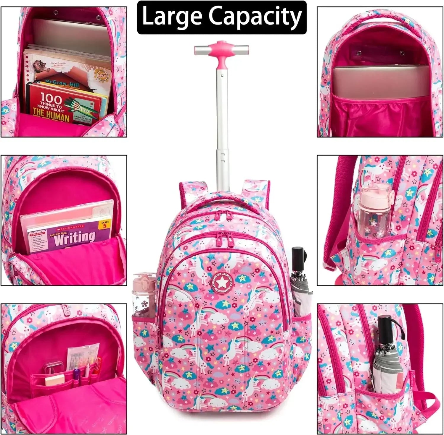 Girls School Backpack Child Wheeled Bag Set for Boys Roller Bag Rolling Luggage School Trolley Backpack with Lunch Bag Insulated KOKOCAT Dropshipping Store
