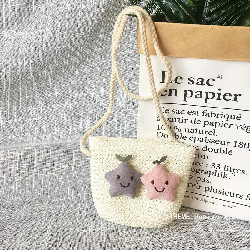 Summer Children's Straw Woven Messenger Bag Lovely Girls Small Coin Purse Handbags Baby Kids Mini Shoulder Bags Princess Wallet XTREME Design Store