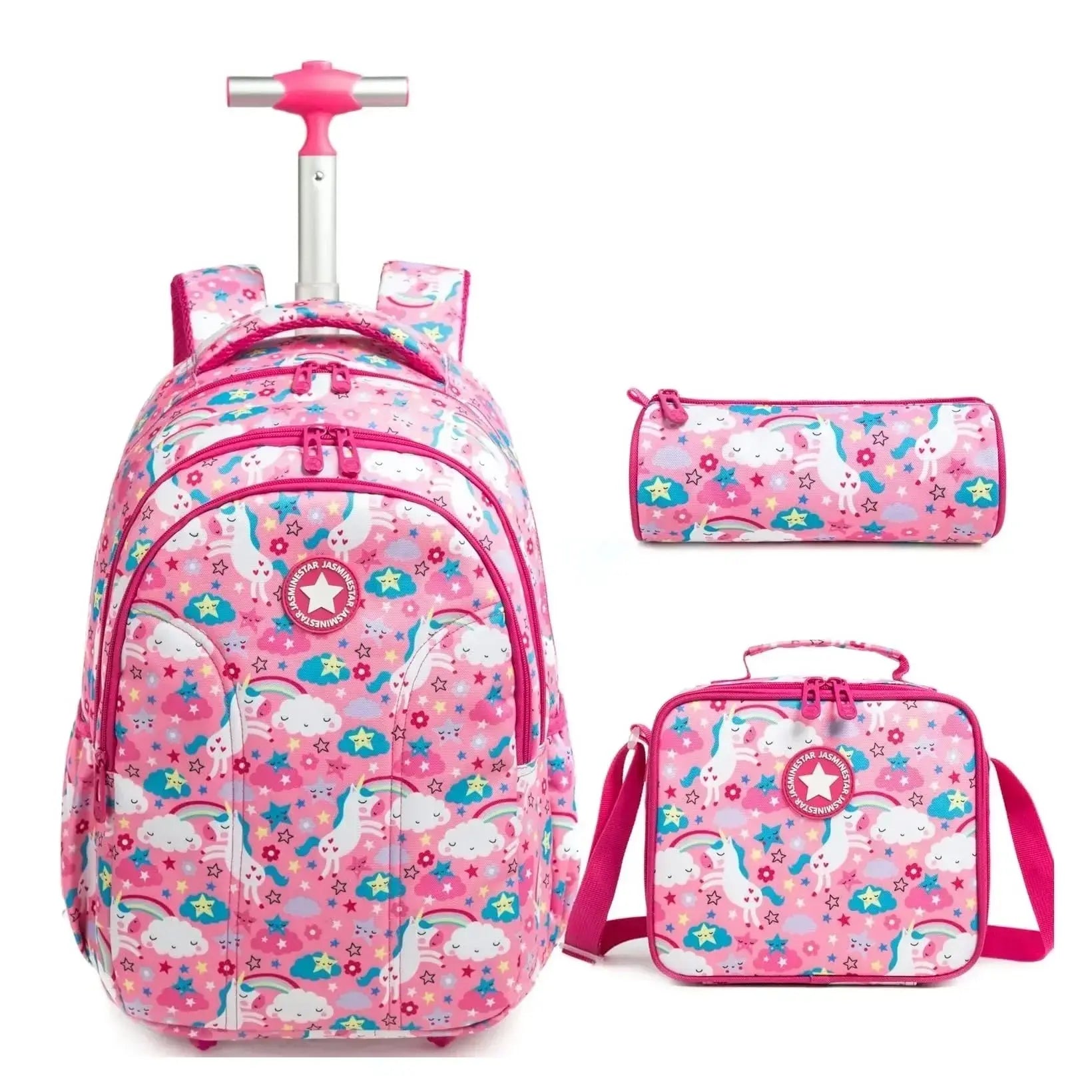 Girls School Backpack Child Wheeled Bag Set for Boys Roller Bag Rolling Luggage School Trolley Backpack with Lunch Bag Insulated KOKOCAT Dropshipping Store