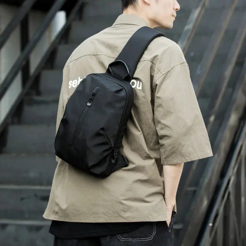 MOYYI Simple Fashion Waterproof Nylon Man Sling Bag Best Lightweight Crossbody Chest Bag Women Sport Travel One Shoulder Bag MOYYI Official Store