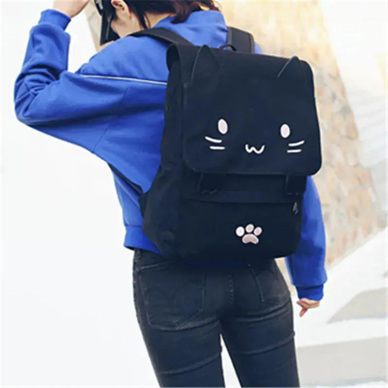 Japanese Stupid Cute 3D Cat Large Capacity Book Bag, Girl Cartoon Backpack, Women's Backpacks FXZLLQ Ing Store