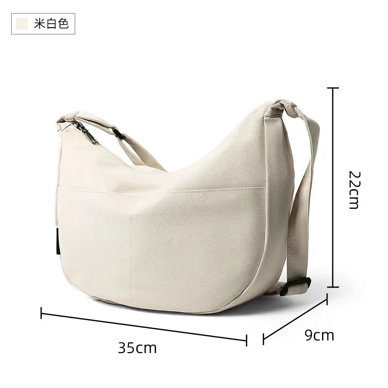 MOYYI Light Weight Minimalism Hobo Crossbody Bag Men Women Fashion Thin Banana Crescent Shoulder Bag Nylon Cross Body iPad Bag MOYYI Official Store