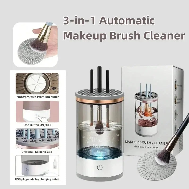 USB Plug Portable Electric Makeup Brush Cleaner with Rubber Makeup Machine Electric USB Quick Cleaner Cleaning Brush Collar Brus Shop1104044015 Store