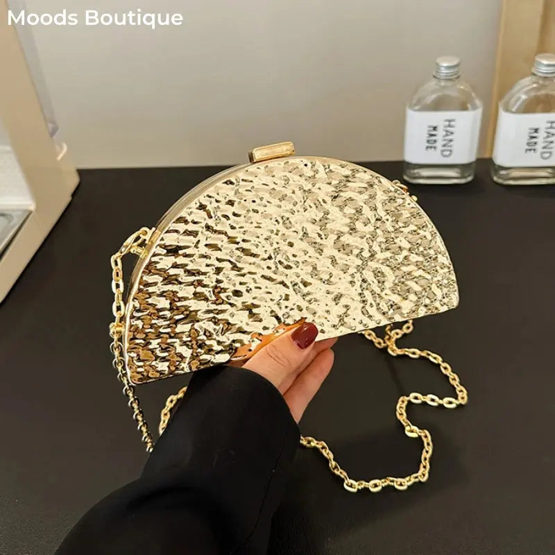 MOODS Luxury Golden Evening Bags For Women Wedding Dinner Party Chain Shoulder Cross Body Bag 2024 Designer Purses And Handbags The Moods Boutique Store