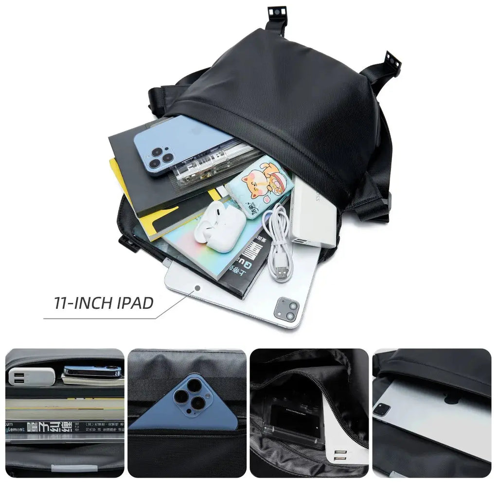 Ins Korean Style Men Waterproof Magnetic Buckle Crossbody Messenger Bag Daily Outdoor Travel Cycling iPad Camera Shoulder Bag MATE ELAN Official Store
