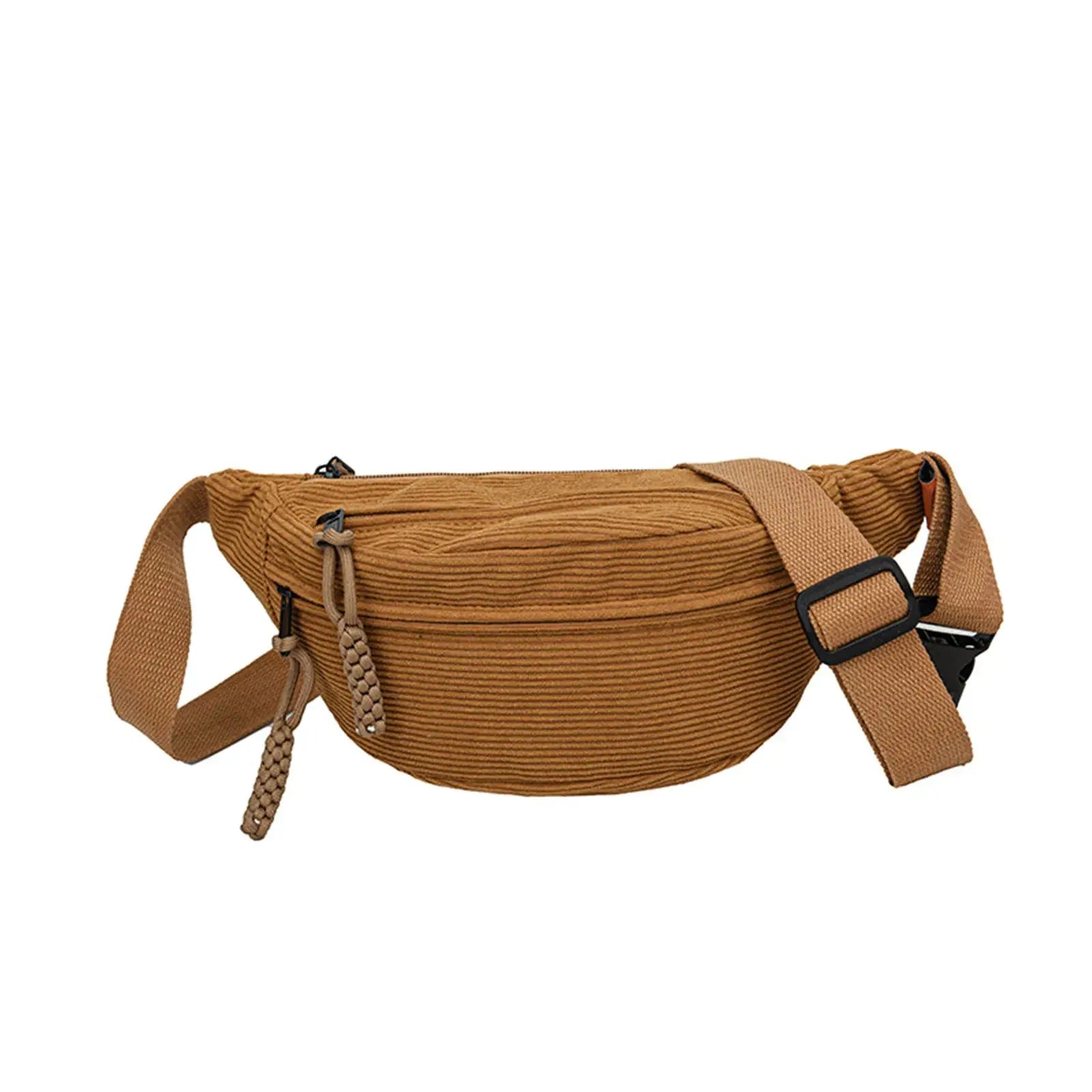 New Casual Corduroy Belt Bags for Women Simple Fashion Fanny Pack Female Banana Waist Bag Hip Purse Shoulder Crossbody Chest Bag FANDUO WORKSHOP Store