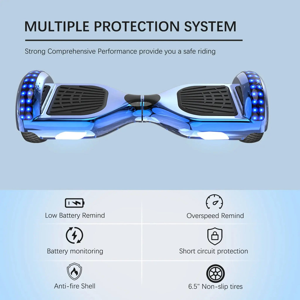 RCB Hoverboard, 6.5 Inch Two Wheel Hoverboard with Bluetooth Speaker with LED Light, Hoverboard Great Gift for Kids and Adults RCB Ship Store
