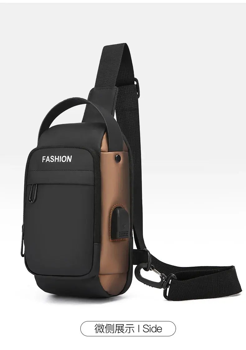 Newest Men Anti Theft Chest Bag Shoulder USB Charging Crossbody Package School Short Trip Messengers Gym Men's Sling Sports Pack Aenlly Store
