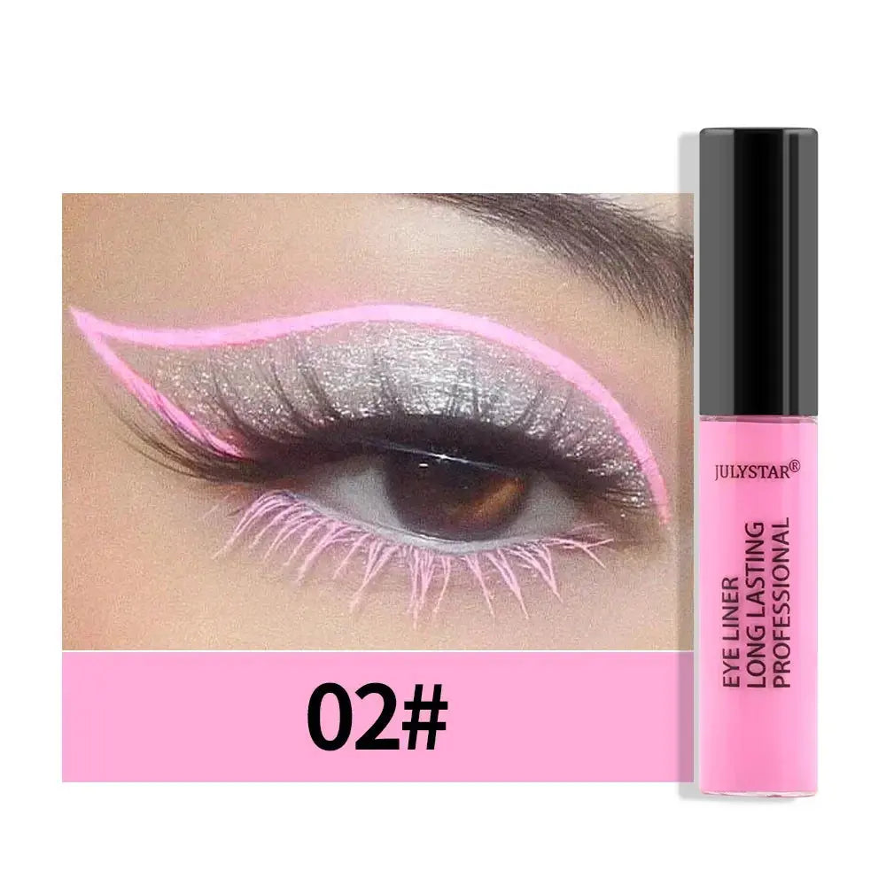 8 Color Eyeliner Liquid Pencil Waterproof Easy To Wear Make Up Matte Eye Liner Blue Pink Green White Black Purple Yellow Eyliner HMEINA Store