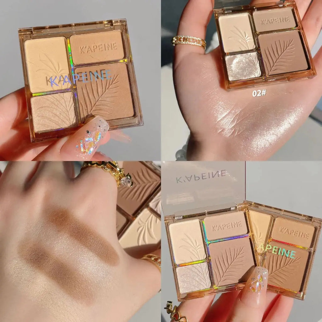 4 Colors Highlighter Contour 3D Facial Bronzer Cosmetic Brightening Beige Matte Highlights Palette Eye Shadow Nose Powder Makeup KEMZLA Store