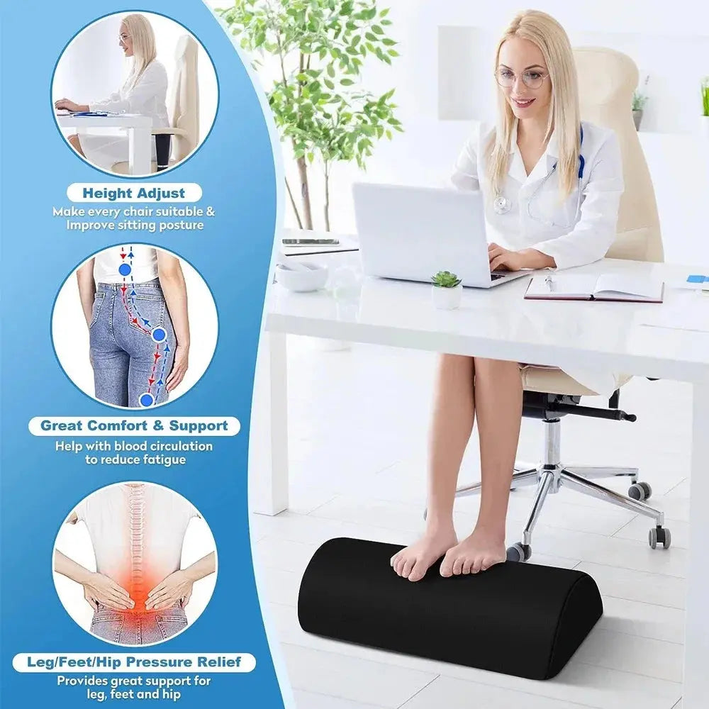 1Pc Foot Rest for Under Desk at Work-Ergonomic Design Foot Stool for Fatigue with Memory Foam,Non Slip Bead,Washable STAWHO Official Store