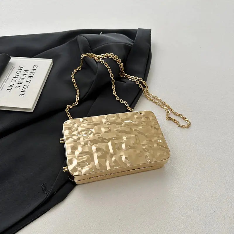 MOODS Luxury Golden Evening Bags For Women Wedding Dinner Party Chain Shoulder Cross Body Bag 2024 Designer Purses And Handbags The Moods Boutique Store