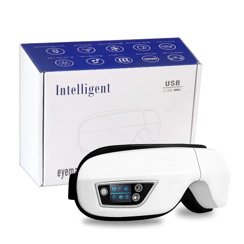 6D Smart Eye Massager Vibration Airbag Compress Eye Care Instrument Bluetooth Music Eye Massage Glasses Eye Relax Fatigue Raiuleko Official Store
