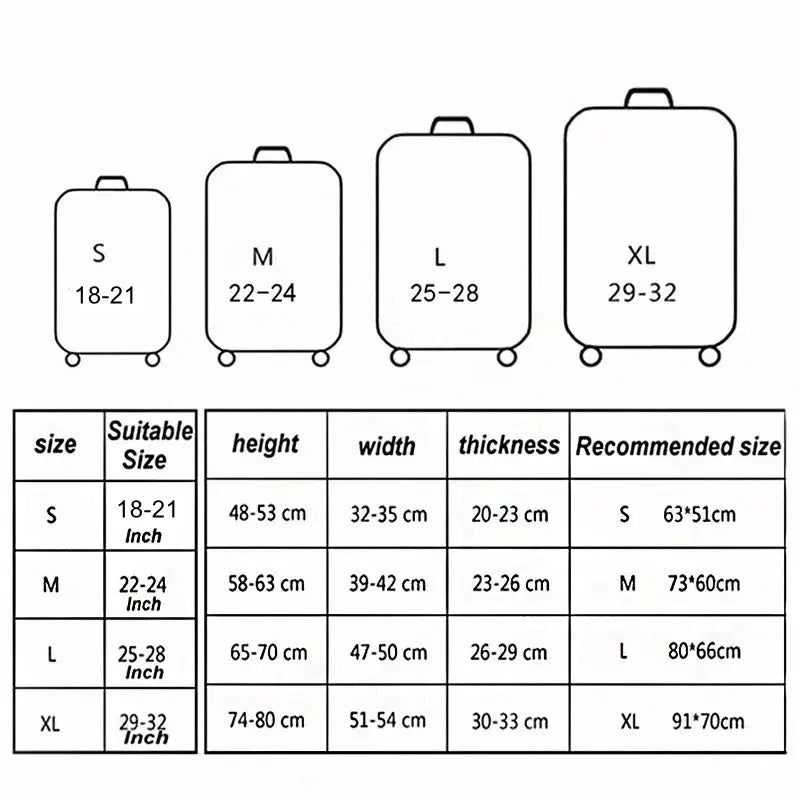 Luggage Cover Stretch Fabric Suitcase Protector Baggage Dust Case Cover Suitable for18-32 Inch Suitcase Case Travel Organizer QUEENSHOW Bag Store
