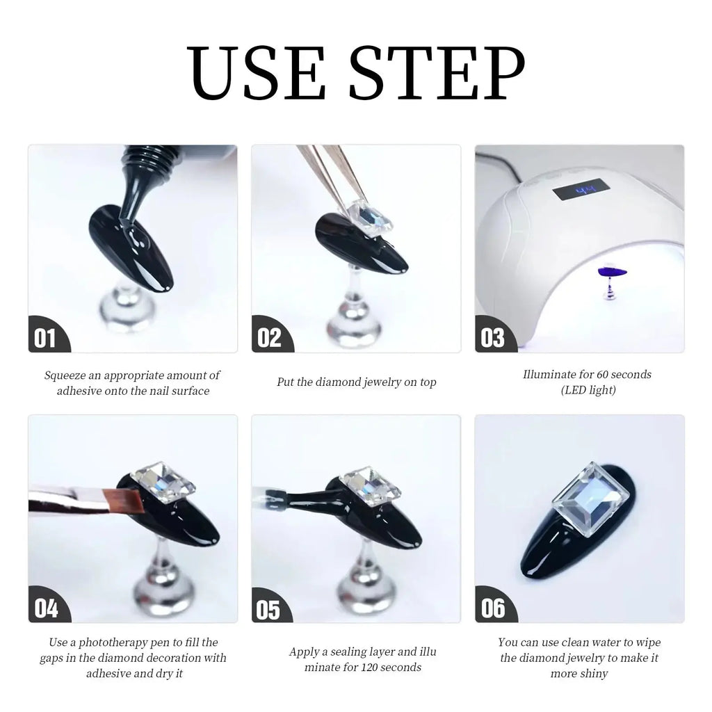 30g Nail Rhinestone Glue for Nails Super Strong Gel Nail Glue for Nail Charm 3D Nails Bling Gel Decoration Gem Nail Art Diamonds Misscheering Official Store