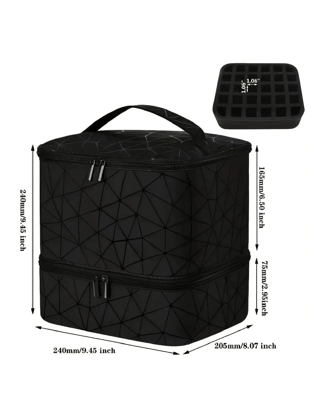 Women's Portable Double-layer Nail Polish Storage Bag Organizer Travel Essential Oil Storage Box Multi-function Storage Bag Zilla Bag Store