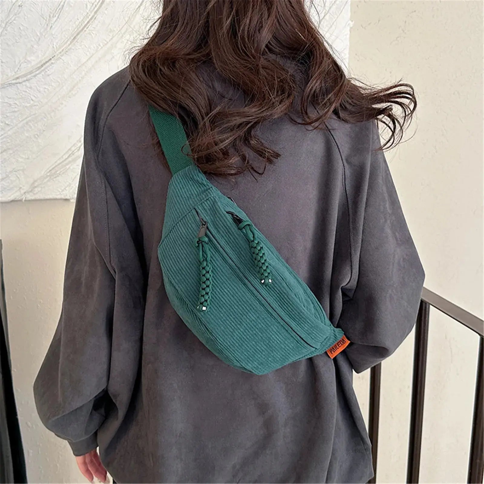 New Casual Corduroy Belt Bags for Women Simple Fashion Fanny Pack Female Banana Waist Bag Hip Purse Shoulder Crossbody Chest Bag FANDUO WORKSHOP Store