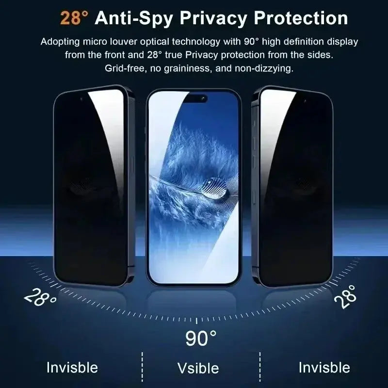 5Pcs Full Cover Privacy Screen Protector For iPhone 16 11 12 13 14 Pro Max Mini 8K Anti-spy Glass For iPhone 15 PRO XR X XS MAX Brilliant Final Gun Store