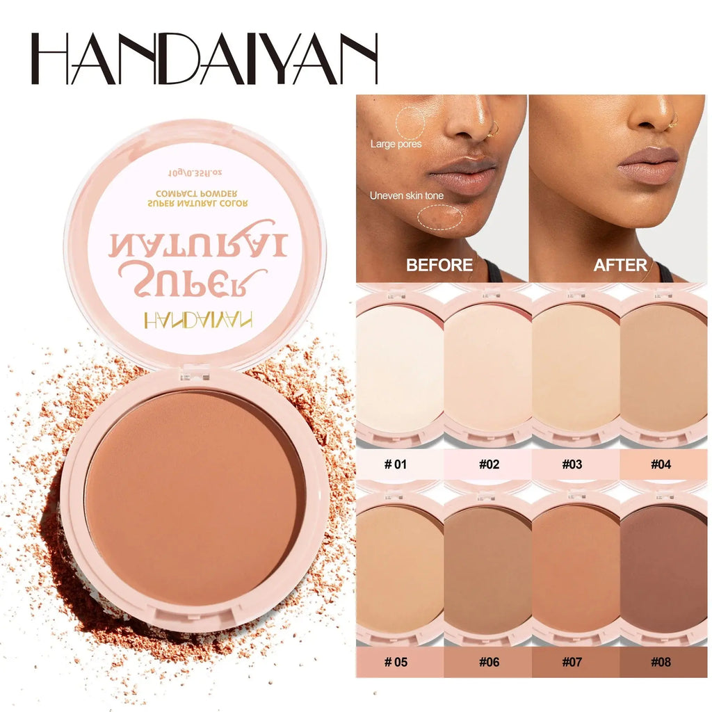8 Color Matte Face Pressed Powder 24 Hours Oil Control Natural Setting Powder Foundation Full Coverage Waterproof Lasting Makeup KEMZLA Store