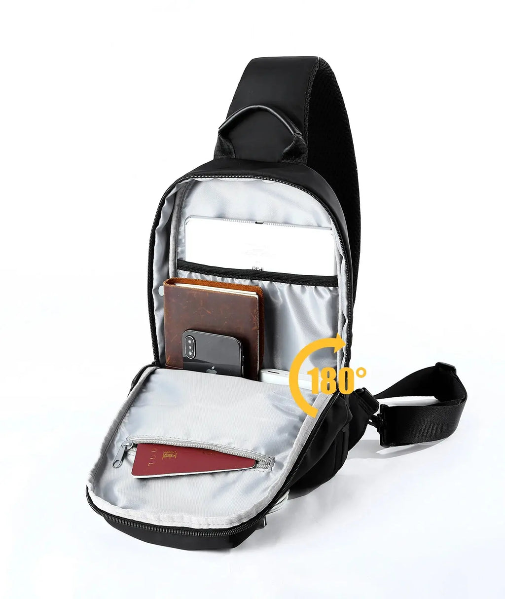 MOYYI Simple Fashion Waterproof Nylon Man Sling Bag Best Lightweight Crossbody Chest Bag Women Sport Travel One Shoulder Bag MOYYI Official Store