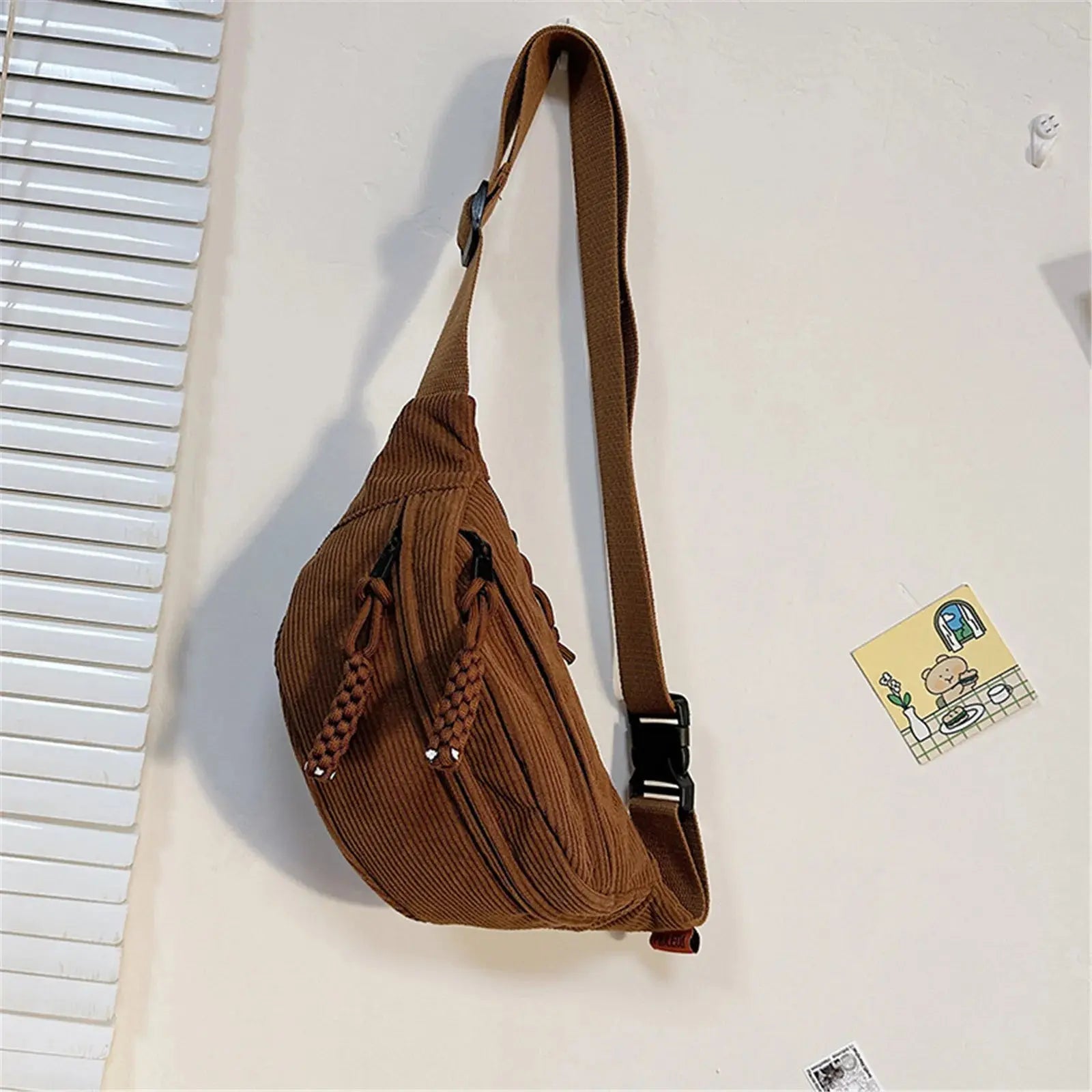 New Casual Corduroy Belt Bags for Women Simple Fashion Fanny Pack Female Banana Waist Bag Hip Purse Shoulder Crossbody Chest Bag FANDUO WORKSHOP Store