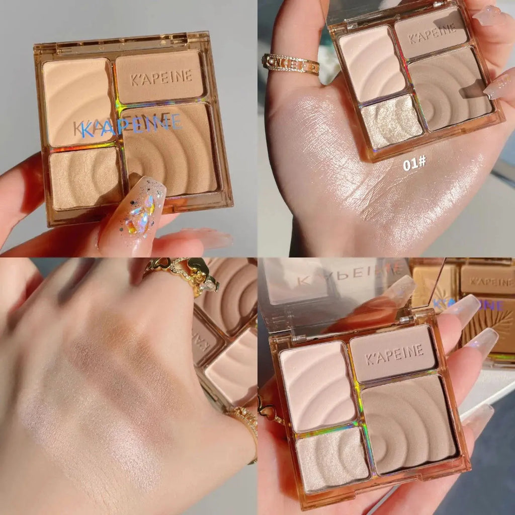 4 Colors Highlighter Contour 3D Facial Bronzer Cosmetic Brightening Beige Matte Highlights Palette Eye Shadow Nose Powder Makeup KEMZLA Store