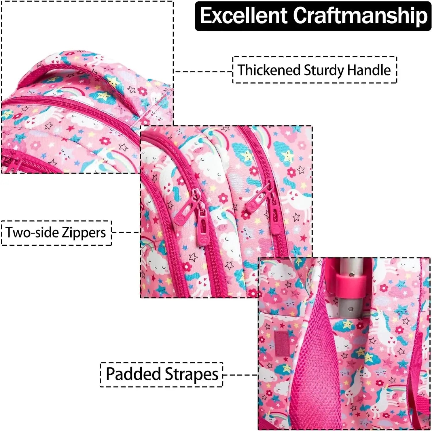 Girls School Backpack Child Wheeled Bag Set for Boys Roller Bag Rolling Luggage School Trolley Backpack with Lunch Bag Insulated KOKOCAT Dropshipping Store